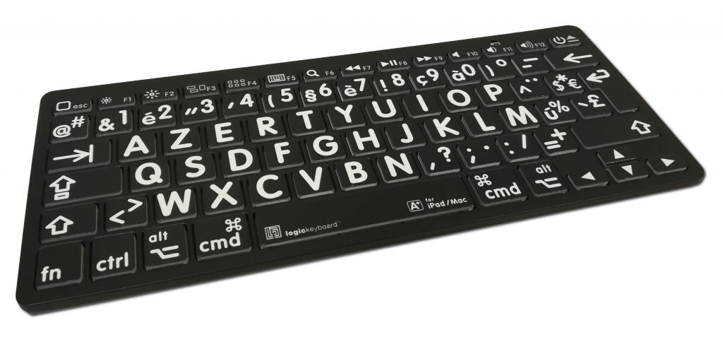 rijm dodelijk salaris XL Print bluetooth toetsenbord - zwarte toetsen met witte letters
