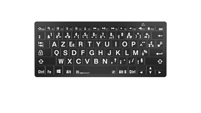 metro puur mezelf XL Print bluetooth toetsenbord - zwarte toetsen met witte letters